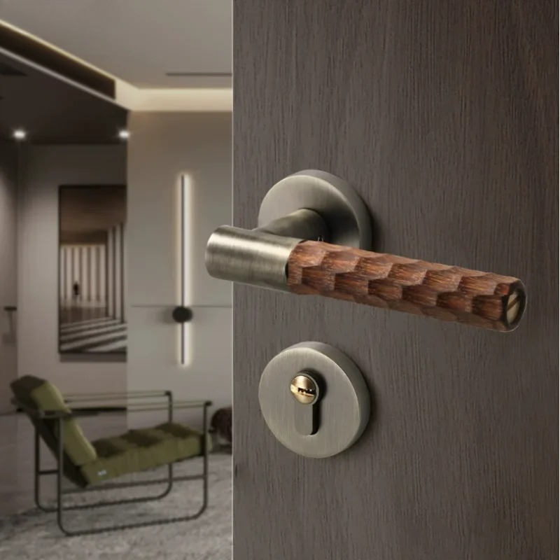 Деревянная дверная ручка, цинк – обзор и цена Home Bathroom Lock